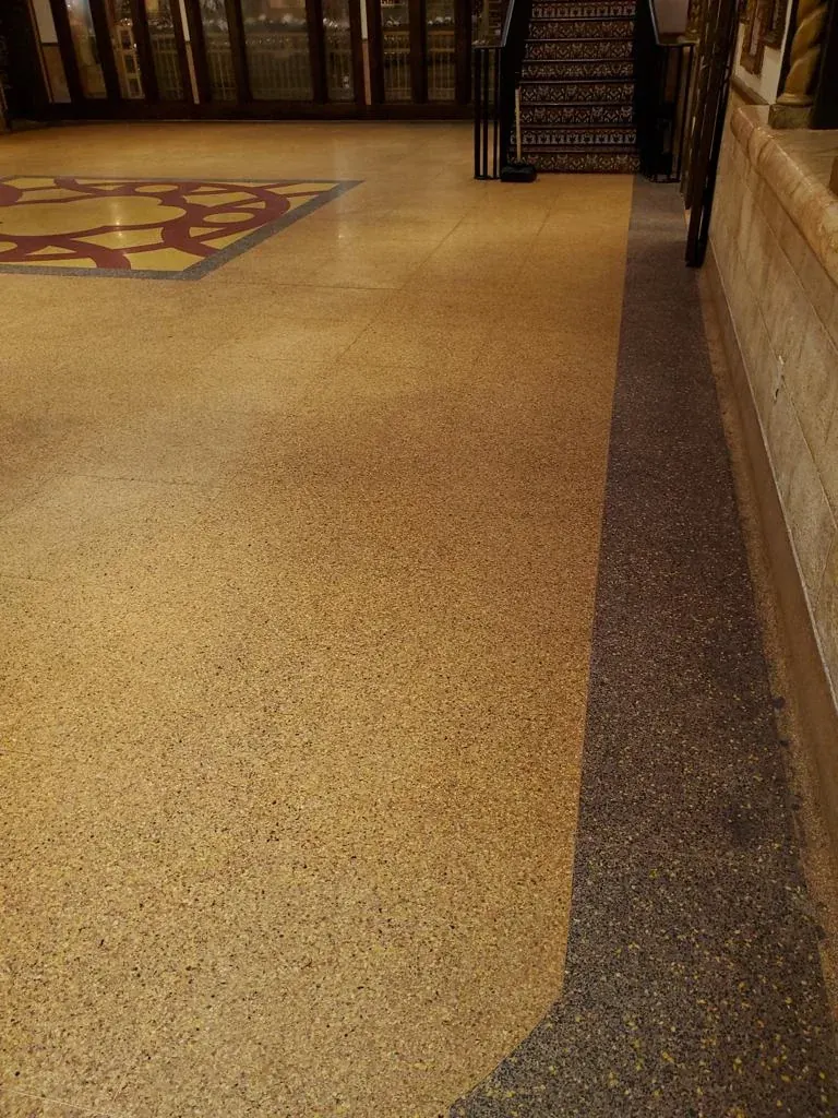 Cleaned polished floor